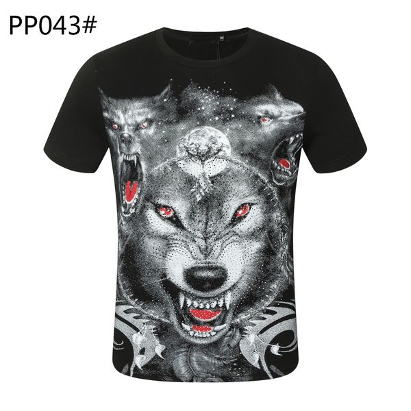 

new plein t-shirt shsirt round neck man plus tees polos with cotton and embroidery printing, replica 100% european size ppp7, White;black