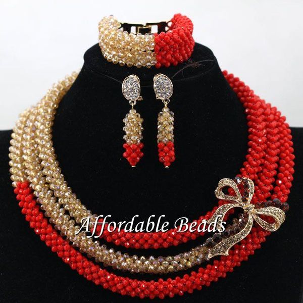 

earrings & necklace arrival african beads perfect nigerian bridal jewelry set marvelous style ncd211, Silver