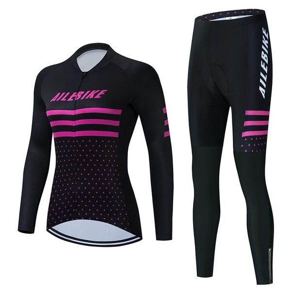 

racing sets 2021 ailebike women's long triathlon clothing cycling skinsuit maillot ropa ciclismo go pro gel pad bicycle jersey jumpsuit, Black;blue
