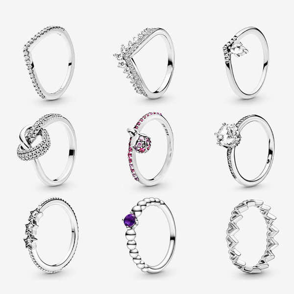 

cluster rings luxury zircon crystal pan-style 925 sterling silver ring for women men wedding valentine's day gift 2021 trend fine jewel, Golden;silver