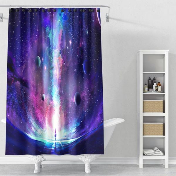 

shower curtains customize 3d print galaxy starry sky outer space home decoration bathroom toilet waterproof colorful adult