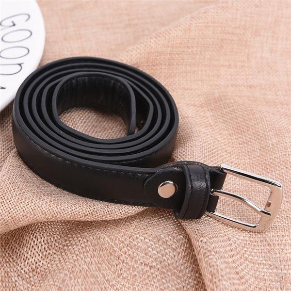 

110 cm fashion women's casual leather slim waist belt waistband with pin buckle black party favor