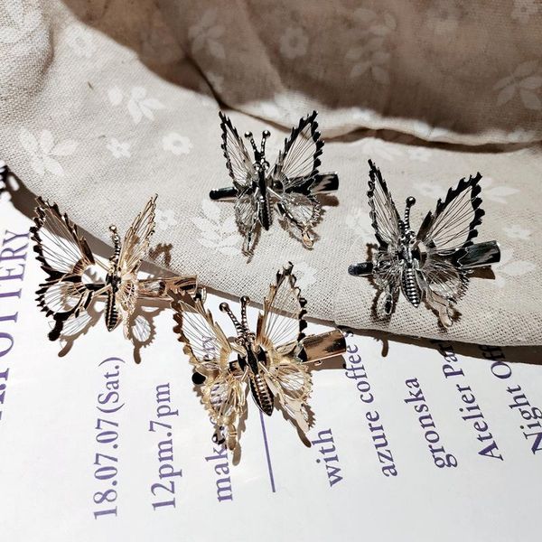 

hair accessories cn moving butterfly barrettes clips for girls metal golden sliver lovely party wedding hairgrips fashion