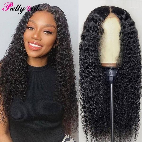 

pretty girl jerry curly 13Ã4 lace frontal wigs peruvian remy 4Ã4 closure human hair for black women natural hairline1, Black;brown