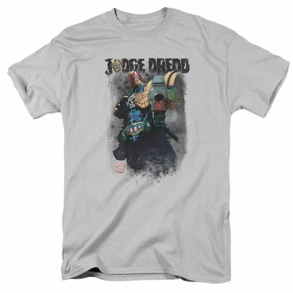 

judge dredd last words t shirt mens licensed dc comics tee silver, White;black