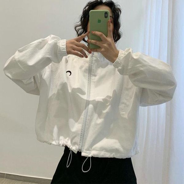 

women's jackets y2k trench coat korean vintage long-sleeve zipper jacket women streetwear autumn punk style crop harajuku oversize oute, Black;brown