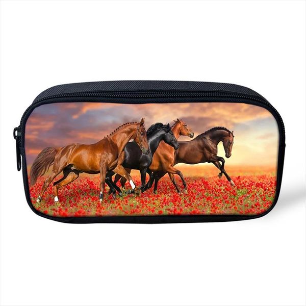 

haoyun kids pencil case flower cosmetic bag horse prints pattern students stationery box kawaii animal school pen bags womens beautician
