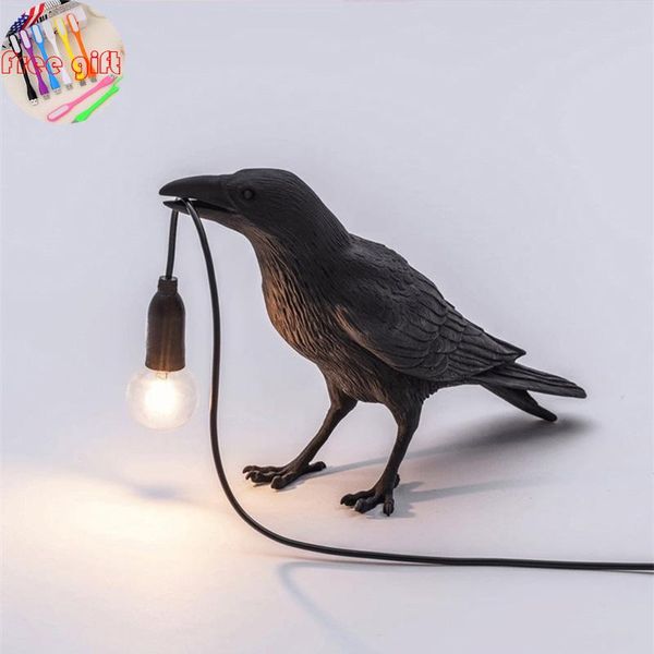 

italian modern led crow bird wall lamp bedroom bedside standing sitting home decoration lighting