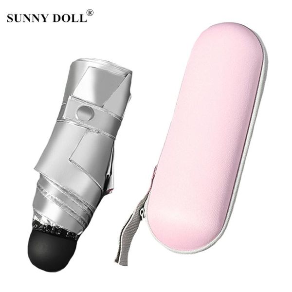 

umbrellas small fashion 5 folding sun rain women gift men mini pocket parasol uv protection girls waterproof umbrella