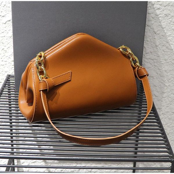 

evening bags fashion women cloud underarm leather genuine solid color clip magnetic buckle shoulder pillow clutch