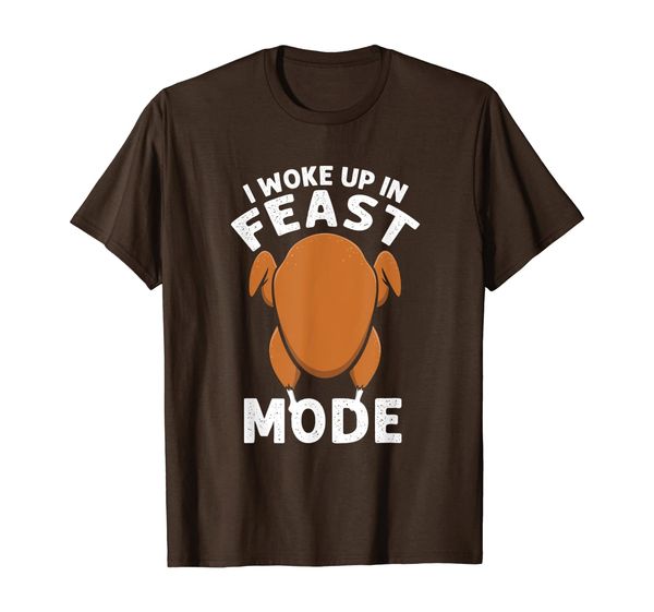 

i woke up in feast mode turkey gift funny thanksgiving t-shirt, White;black