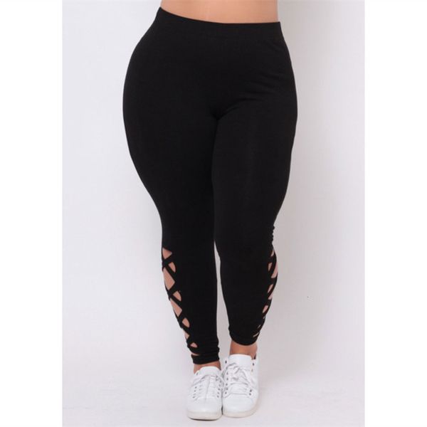 

solid color cross belt large women's pants small leg leggings, Black;white