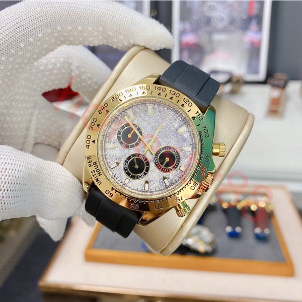 

luxury golden ro watch lex 0038 cosmic counting 116519 montre de luxe vj quartz watch men 41mm stainless steel president mens watches male w, Slivery;brown