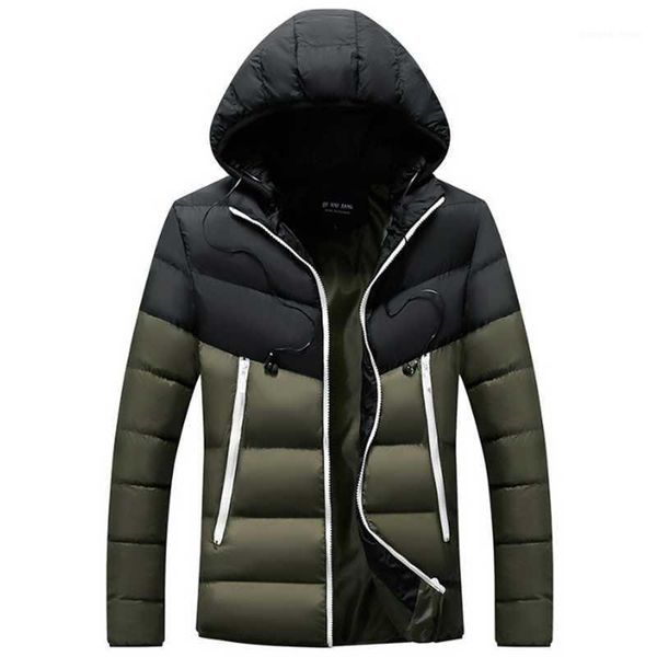 

men's down & parkas hooded winter jacket cotton coats plug size men clothing jaqueta masculino casaco masculina erkek giyim fashion cas, Black