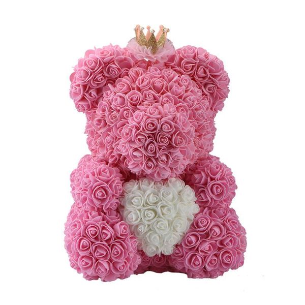 

decorative flowers & wreaths 40 cm valentines day gift red rose teddy bear flower artificial decoration christmas gifts women