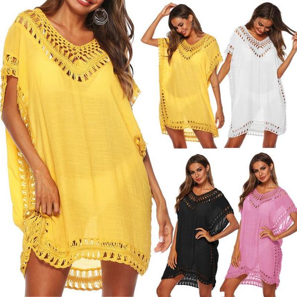 Pastas de banho de praia Kaftan Summer Capes Coverp ups Output Pareo Swim Wear Sarong Boho vestidos femininos fora da túnica longa sarongue