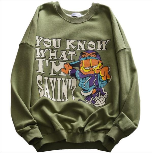 

women's hoodies & sweatshirts oversized street sweatshirt women 2021 harajuku cartoon letters cotton pullover hoodie female bf style lo, Black