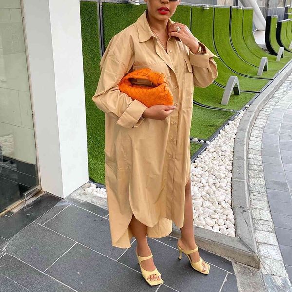 

two piece dress women shirt long sleeves casual loose fashion button up oversized plus size turn down collar african female spring, White