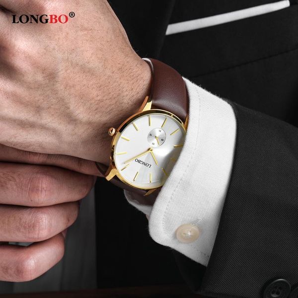 

wristwatches longbo fashion simple quartz watch, Slivery;brown