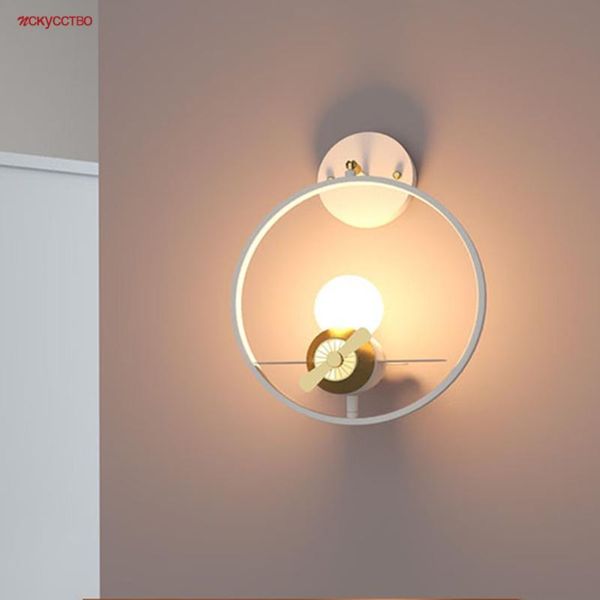 

creative white ring small plane led wall lamp for children bedroom living room study baby home deco corridor lighting fixtures