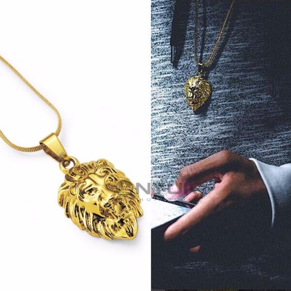 

pendant necklaces small lion snake chain trendy alloy men women jewelry golden 60cm bling pendants mini necklace, Silver