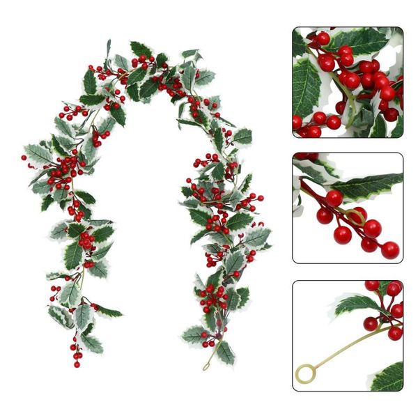 

decorative flowers & wreaths 1pc xmas simulated rattan hanging decor lifelike red fruit plant pendant