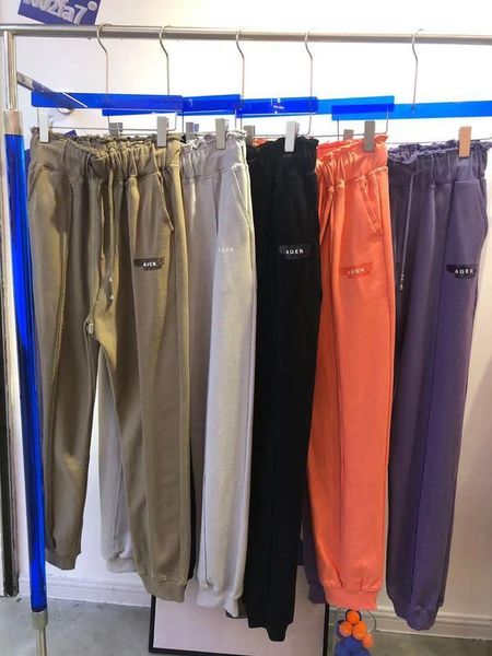 

men's pants 1:1 version ader error embroidery sweatpants men women couple 100%cotton high street hip hop casual oversize, Black