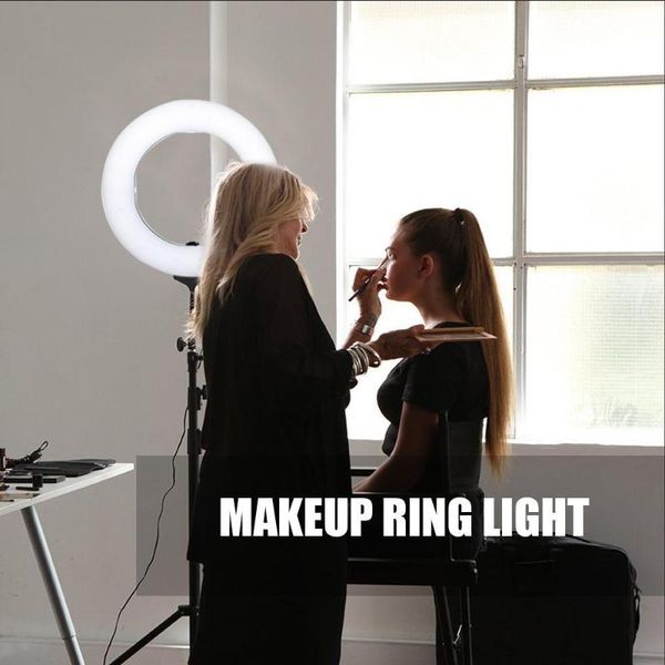 

dimmable led studio selfie ring light pographic lighting lamp makeup with stand for camera po youtube video shooting flash heads