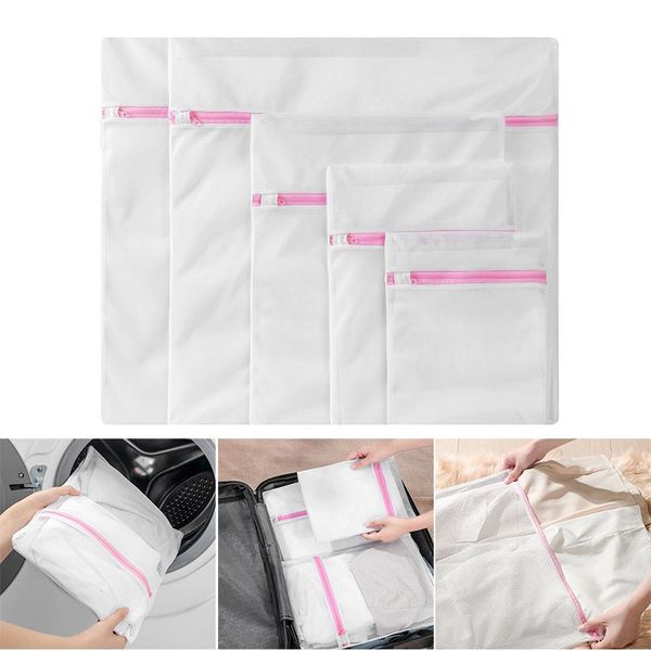 

laundry bags mesh portable reusable zipper net wash bag multipurpose clothes storage for home traveling k888
