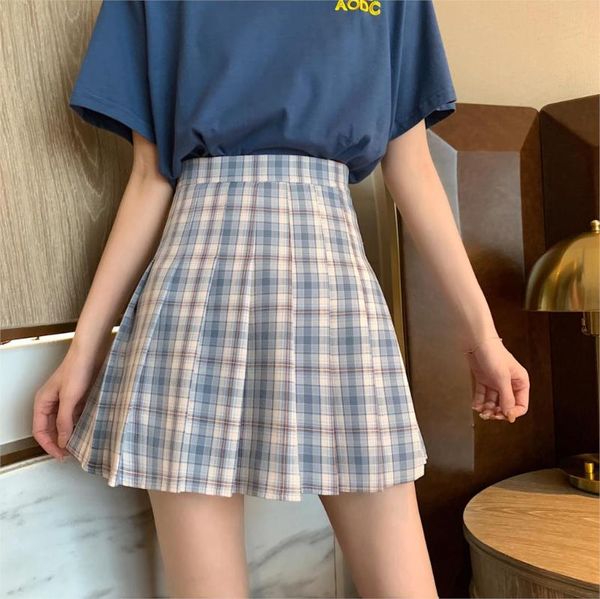 

skirts japanese pleated summer skirt cute casual sweet harajuku chic ulzzang vintage large size fun high waist ins, Black
