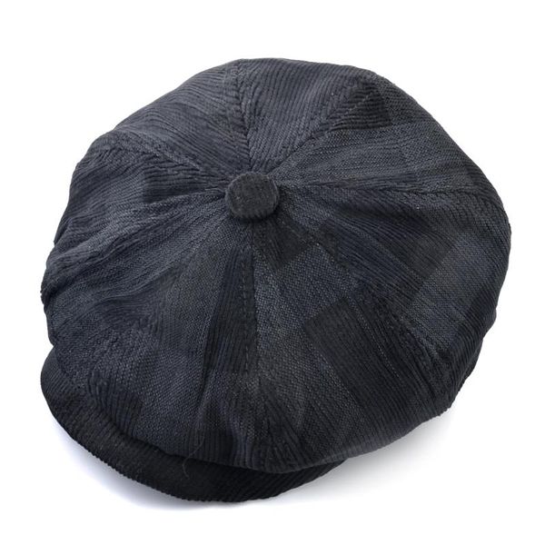

berets women's vintage peaked caps winter warm octagonal hat artist plaid sboy men fashion boina casquette casual visor hats, Blue;gray