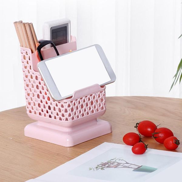 

hooks & rails plastic cosmetic storage rack 3 layers pen holder for office home deskorganizer