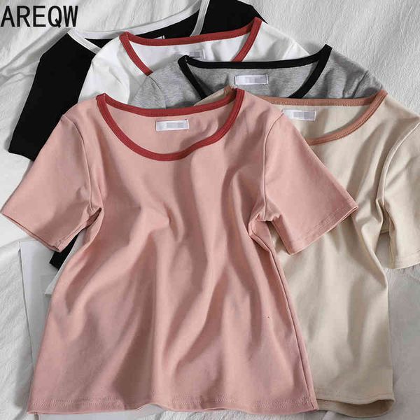 

women's summer clothing crop t-shirt shirts women 210507, White