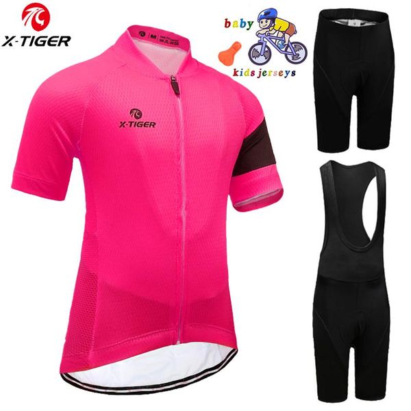 

racing sets x-tiger kids cycling jerseys set summer breathable shorts child bike clothes sport bicycle jersey clothing short, Black;blue
