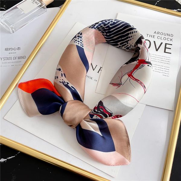 

scarves fashion design hair bands square scarf women horse print headband neckerchief soft bandana female bag wrap foulard, Blue;gray