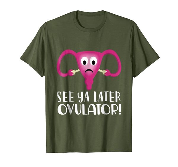 

uterus hysterectomy see ya later ovulator shirt, White;black