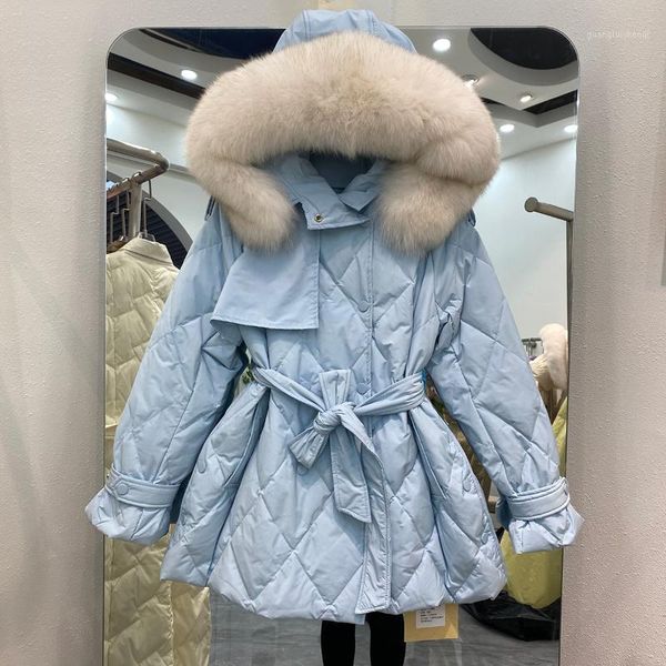 

women's down & parkas winter coat women hoohed parka puffer jacket fur collar jackets for 2021 lady fashion warm coats abrigos para muj, Black