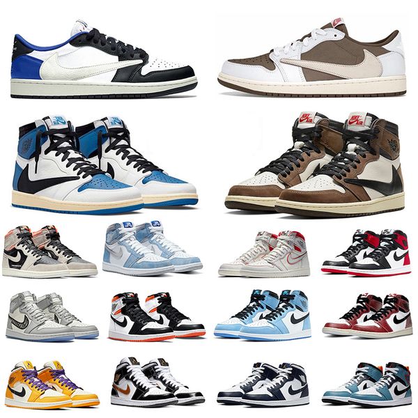 

jordan 1s mens basketball shoes travis ts x fragment reverse mocha retro university blue twist hype royal toe banned fearless men women trai, White;red
