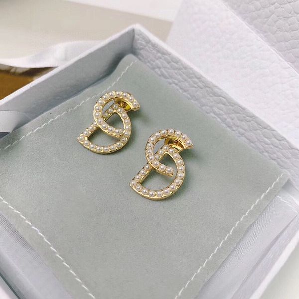 

special offer 70% off home / dijia pearl letter back hanging earrings 925 silver needle anti allergy high version, Golden;silver