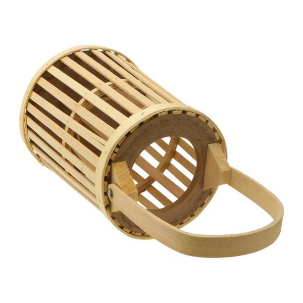 

candle holders 1pc woven lantern hanging wood retro (khaki)