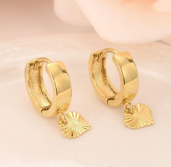 

fine 18k solid gold gf clip-on & screw back heart drop earrings women/girl,love trendy fashion jewelry for europe eastern kids children gift, Silver