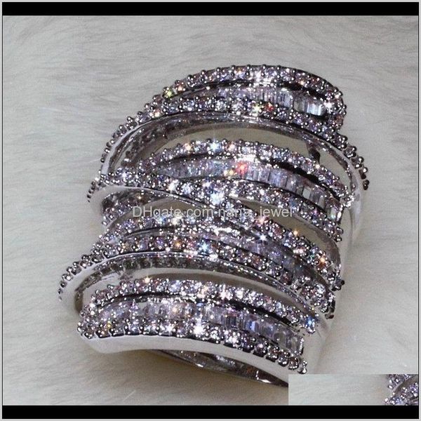 

full princess cut luxury jewelry 925 sterling siver 925 sterling silver white sapphire simulated diamond gemstones wedding women ring my0d9, Slivery;golden