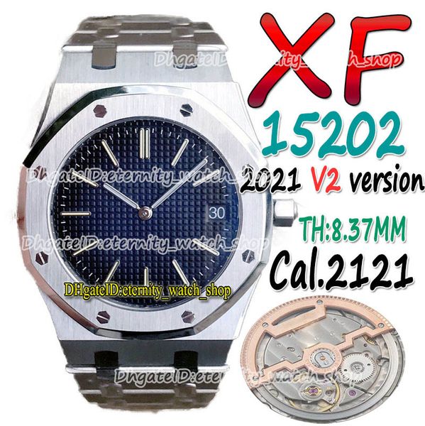 

eternity watches xf latest v2 upgrade version 15202 39mm ultra-thin th-8.37mm smoked blue dial cal.2121 xf2121 automatic 15400 mens watch 90, Slivery;brown