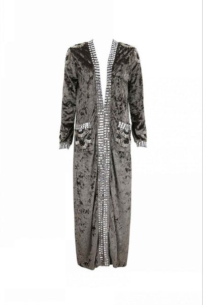 

women's jackets 3 colors fashion women coat black grey brown beading long faux suede 2021, Black;brown