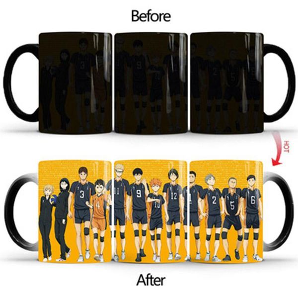 

mugs 2021 350ml anime haikyuu magic temperature color changing heat sensitive cup coffee tea milk mug gifts for friends