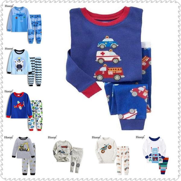 Set pigiama da bambino per ambulanza Set di pigiami per bambini in cotone Abbigliamento da notte T-shirt lunghe Pantaloni Pigiama infantile da ragazzo Pj 1-7 anni 210413