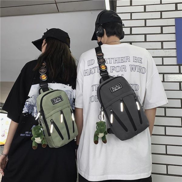 

waist bags original uoct.all japanese art street trend vertical zipper chest bag couple badge fashion brand casual hip-hop messenger