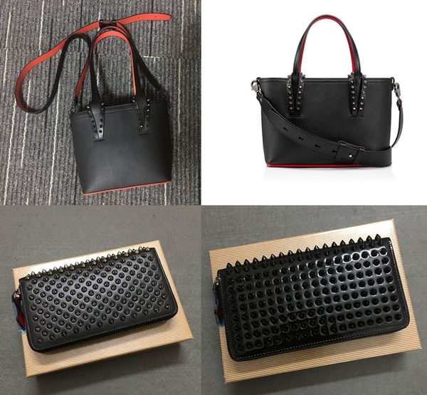 

women men wallets+handbag luxurys shoulder bags genuine leather rivets spikes bow crossbody tote designer handbags famous shopping bag