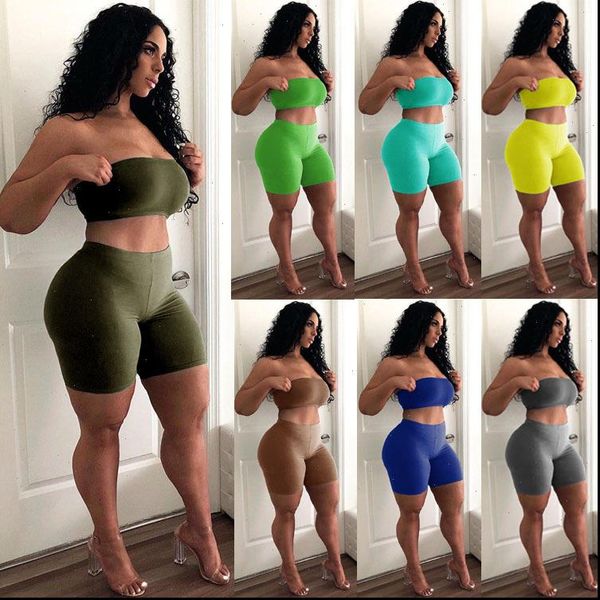 

summer crop and womens tracksuits biker shorts 2 piece set casual women bodycon tracksuit jogging femme clothes matching, Gray
