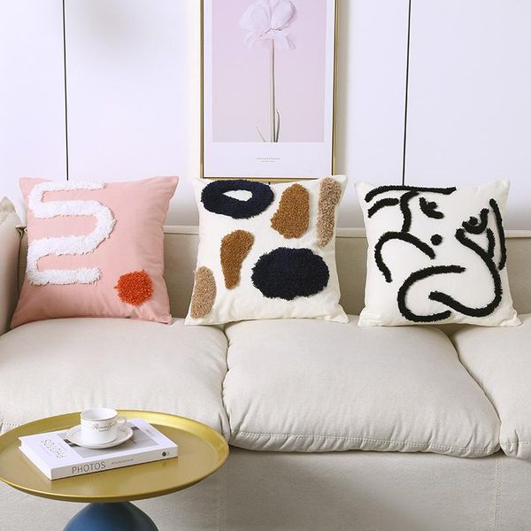 

pillow case handmade geometric embroidery cushion cover pillows decor home body 45x45cm sofa pillowcase sham